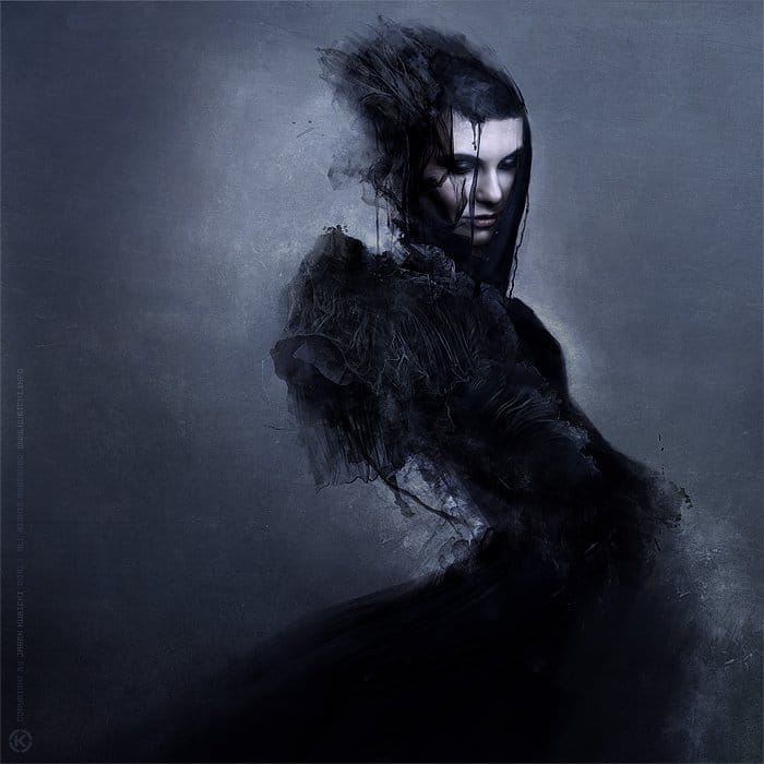 a person in a dark room