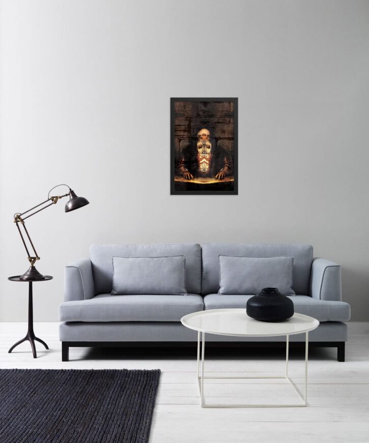 Framed Print - self-portrait as abomination - surrealismtoday