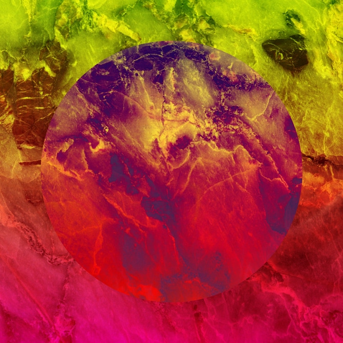 Red green and yellow abstract color field digital art by Leif Podhajsky