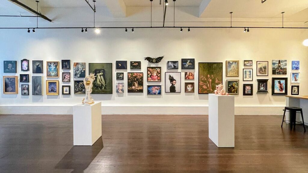 a display in a room