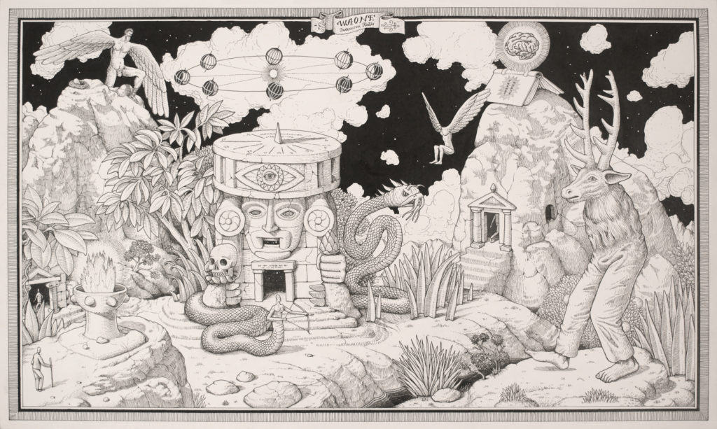 Temple of Equinox - Ink drawing